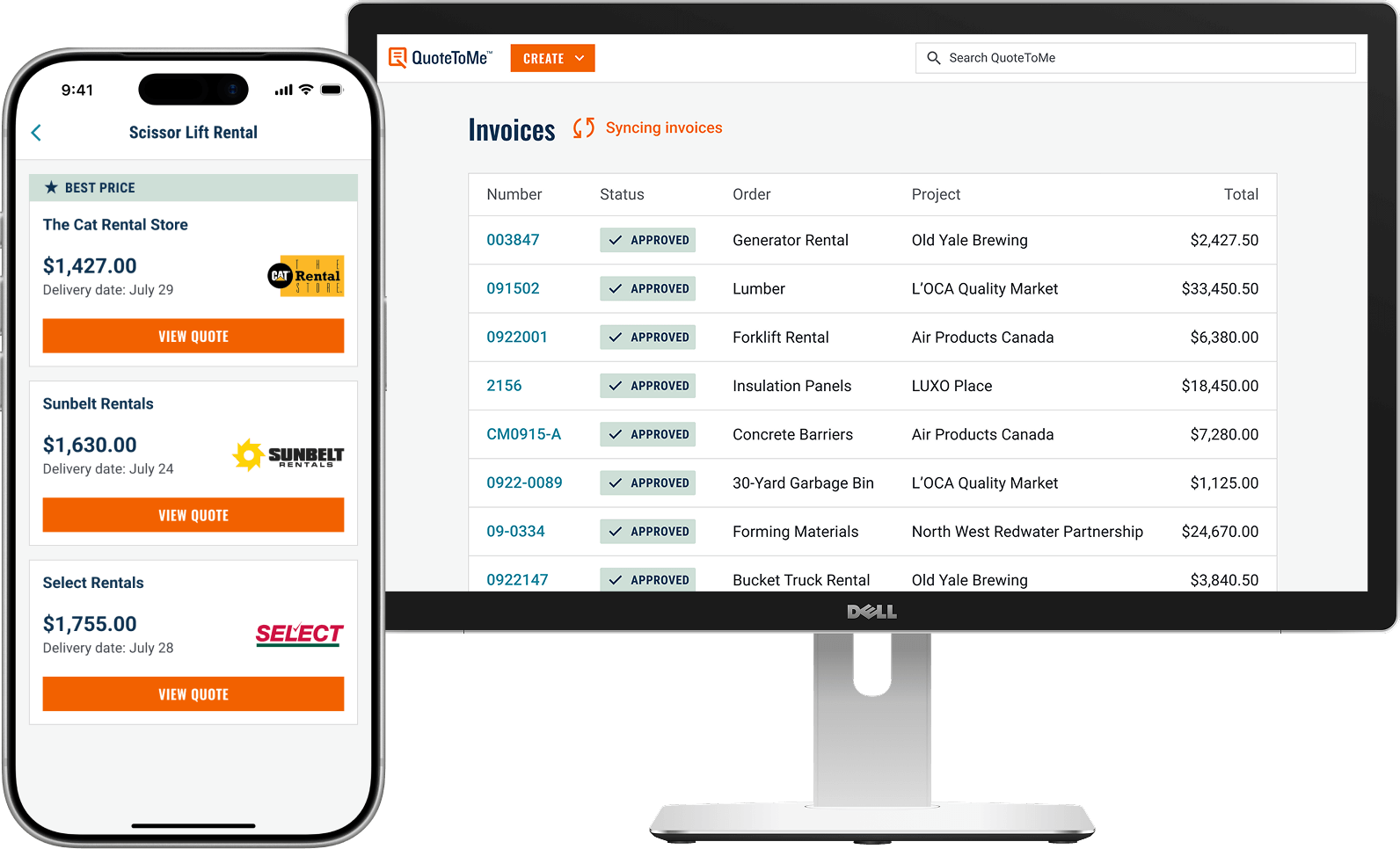 QuoteToMe compare supplier quotes